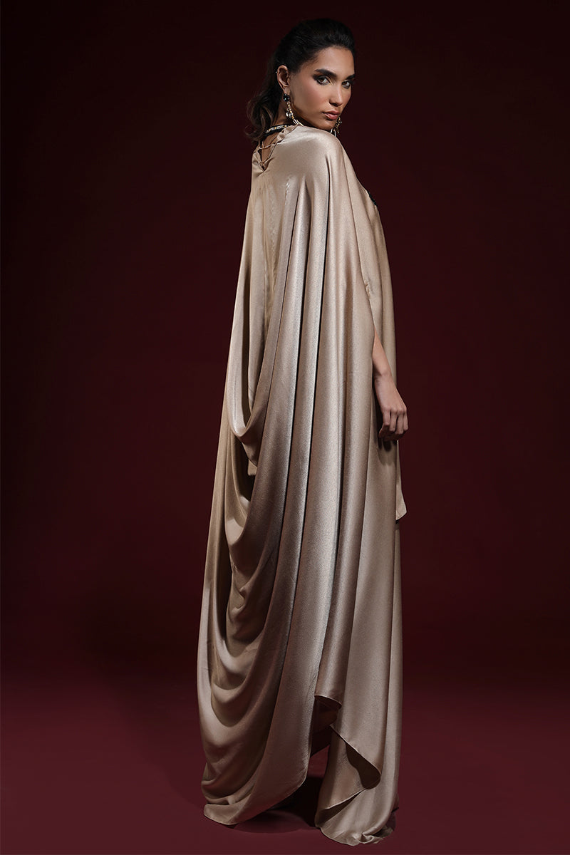 Wardha Saleem | Luxury Pret Fusion Wear | SAHARA DRAPE WITH PANTS (2PC) -  Wardha Saleem Ladies Clothes -  House of Maryam