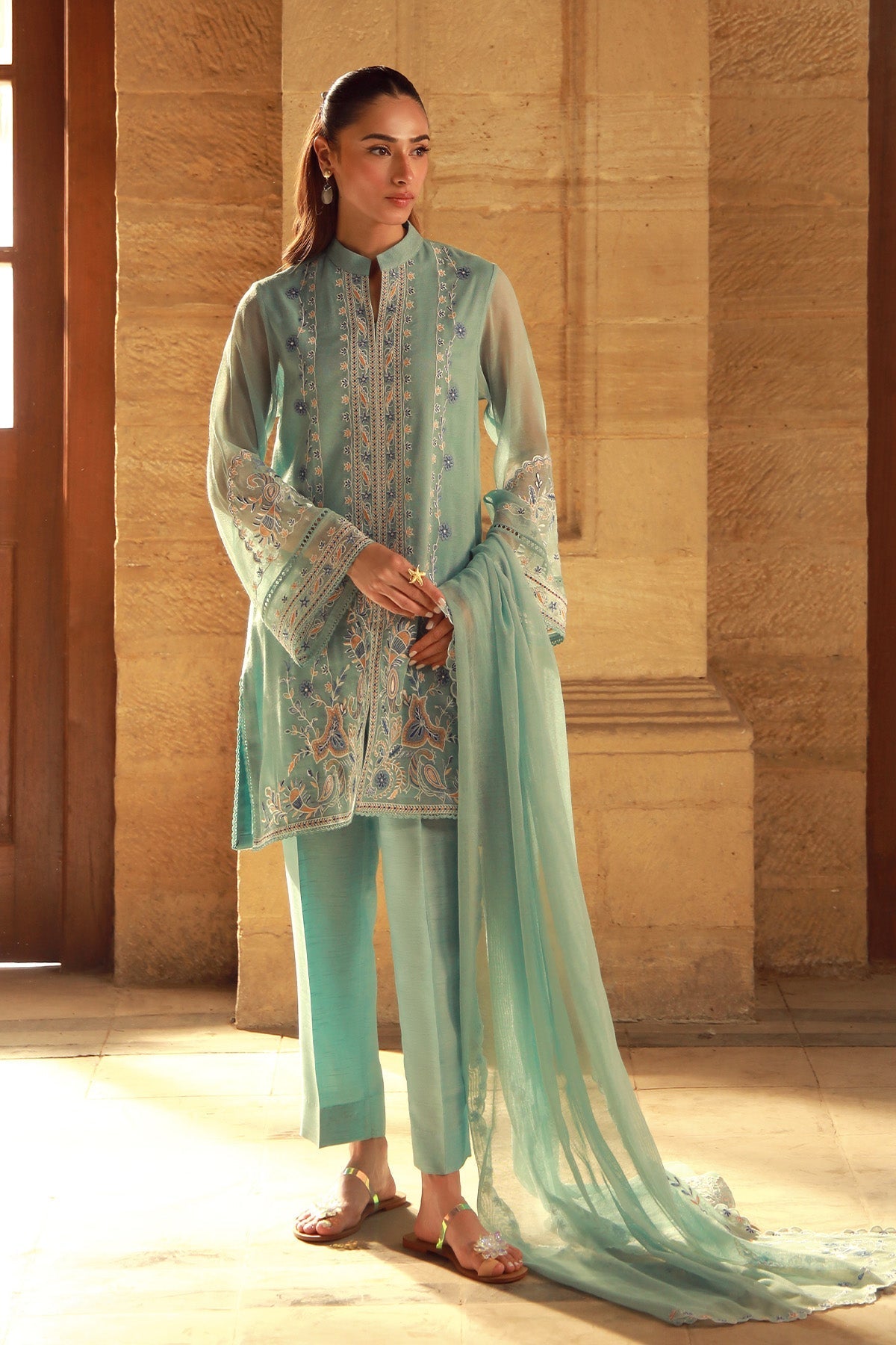 Sahar | Luxe Pret 25 | Persian Turquoise -  Sahar Ladies Clothes - Original Designer Dress - House of Maryam