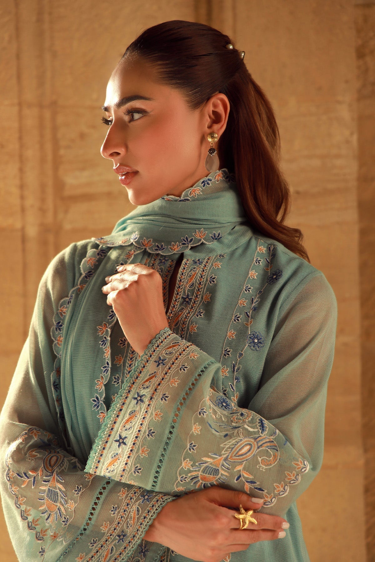 Sahar | Luxe Pret 25 | Persian Turquoise -  Sahar Ladies Clothes - Original Designer Dress - House of Maryam