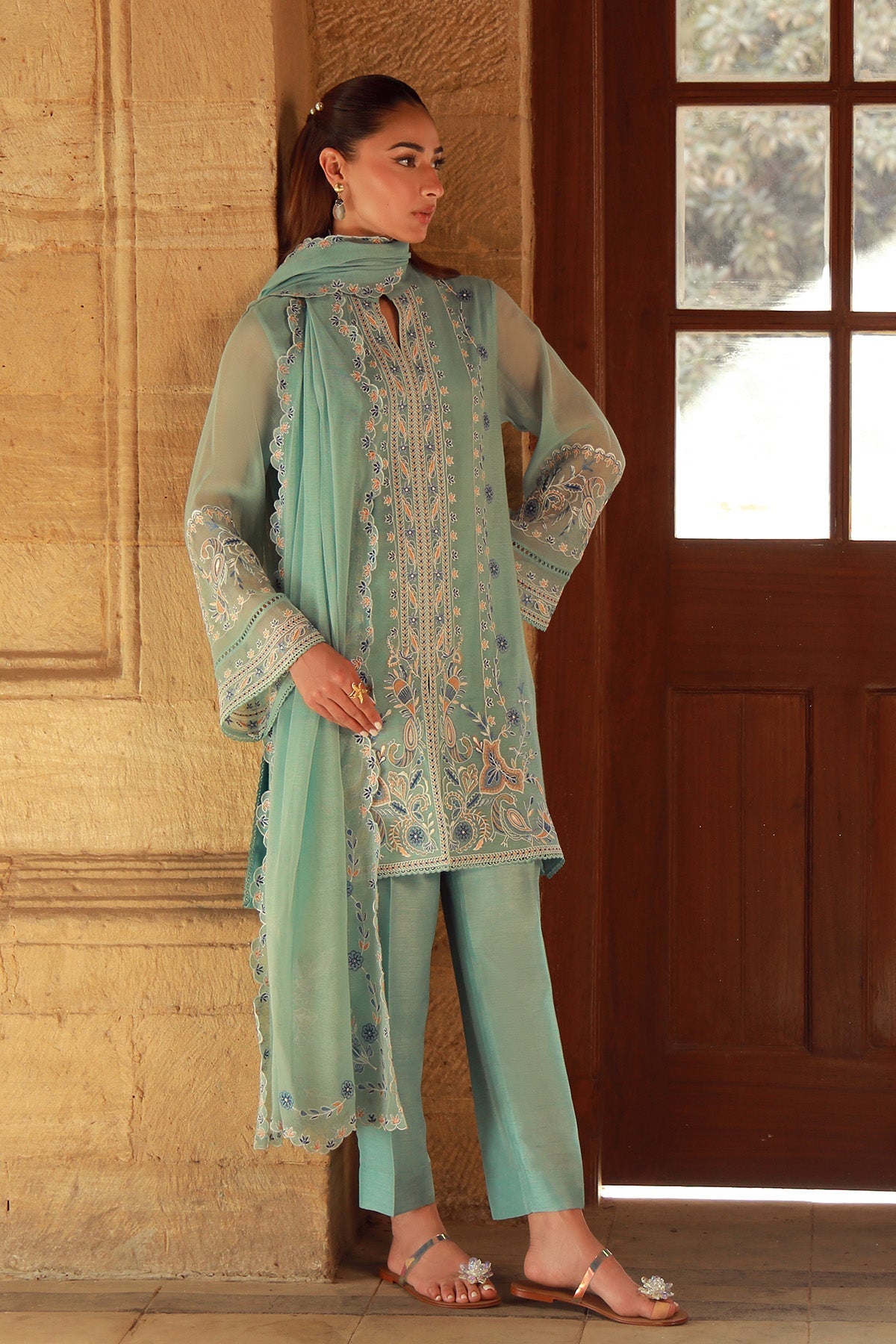 Sahar | Luxe Pret 25 | Persian Turquoise -  Sahar Ladies Clothes - Original Designer Dress - House of Maryam