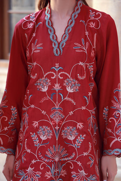 Sahar | Luxe Pret 25 | Crimson Garden -  Sahar Ladies Clothes - Original Designer Dress - House of Maryam