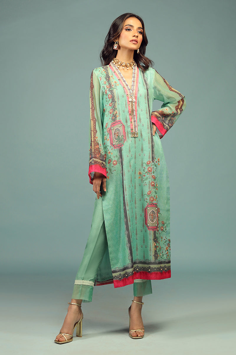 Wardha Saleem | Luxury Pret Traditional Wear | CHANDNI SHIRT WITH DUPATTA ( 2 PC) -  Wardha Saleem Ladies Clothes - Original Designer Dress - House of Maryam