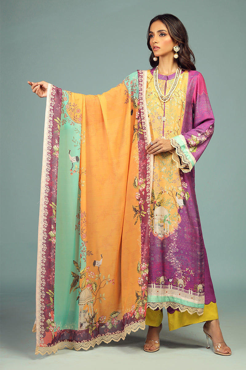 Wardha Saleem | Luxury Pret Traditional Wear | JHAROKA SHIRT WITH DUPATTA ( 2 PC) -  Wardha Saleem Ladies Clothes - Original Designer Dress - House of Maryam