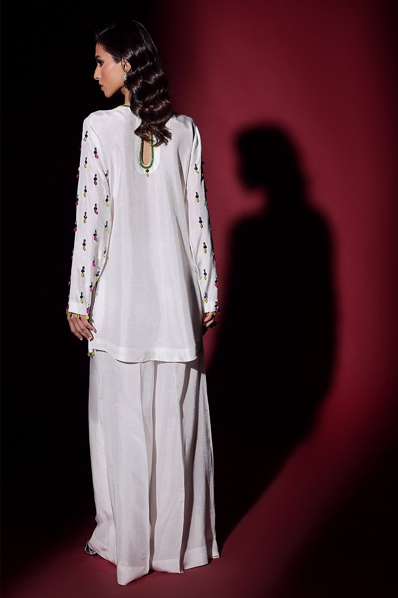 Wardha Saleem | Luxury Pret Fusion Wear | LUXURA (WHITE) CORD-SET (2PC) -  Wardha Saleem Ladies Clothes - Original Designer Dress - House of Maryam