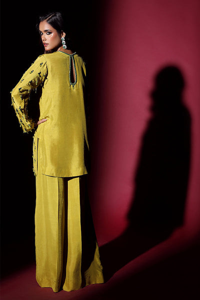 Wardha Saleem | Luxury Pret Fusion Wear | LUXURA (LIME GREEN) CORD-SET (2PC) -  Wardha Saleem Ladies Clothes - Original Designer Dress - House of Maryam