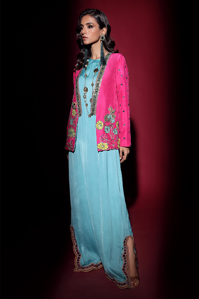 Wardha Saleem | Luxury Pret Fusion Wear | IVY JACKET WITH DRAPE (2PC) -  Wardha Saleem Ladies Clothes - Original Designer Dress - House of Maryam