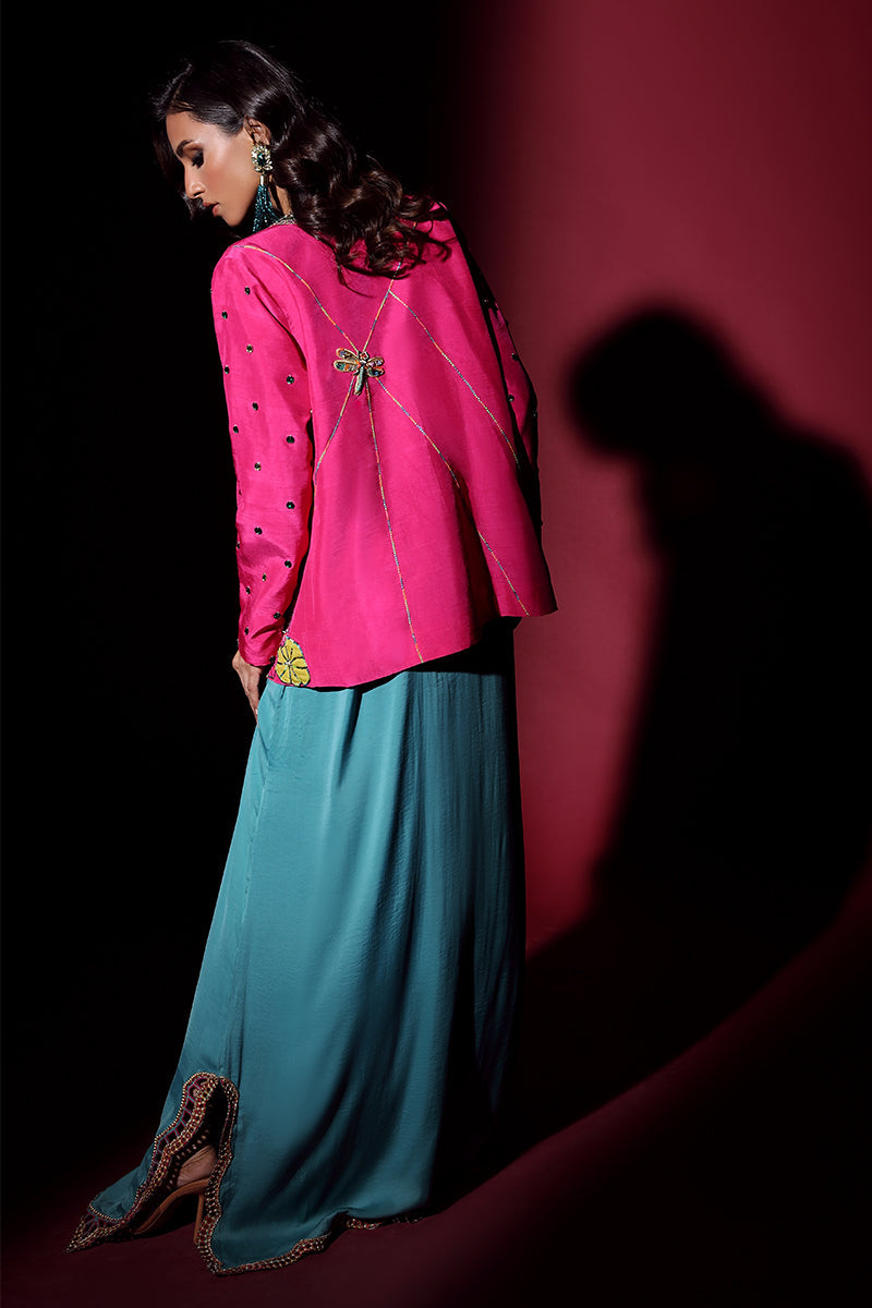 Wardha Saleem | Luxury Pret Fusion Wear | IVY JACKET WITH DRAPE (2PC) -  Wardha Saleem Ladies Clothes - Original Designer Dress - House of Maryam