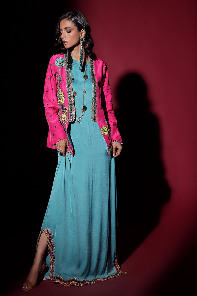 Wardha Saleem | Luxury Pret Fusion Wear | IVY JACKET WITH DRAPE (2PC) -  Wardha Saleem Ladies Clothes - Original Designer Dress - House of Maryam