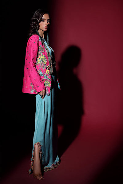 Wardha Saleem | Luxury Pret Fusion Wear | IVY JACKET WITH DRAPE (2PC) -  Wardha Saleem Ladies Clothes - Original Designer Dress - House of Maryam