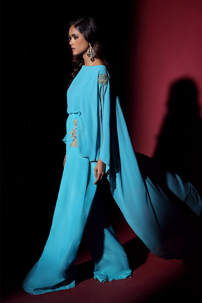 Wardha Saleem | Luxury Pret Fusion Wear | VOGUE JUMPSUIT DRAPE (1PC) -  Wardha Saleem Ladies Clothes - Original Designer Dress - House of Maryam