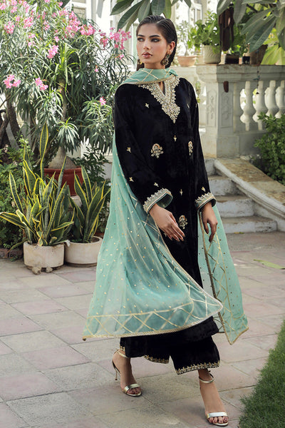 Sana Abbas | Velvet Formals | BLACK JADE -  Sana Abbas Ladies Clothes - Original Designer Dress - House of Maryam