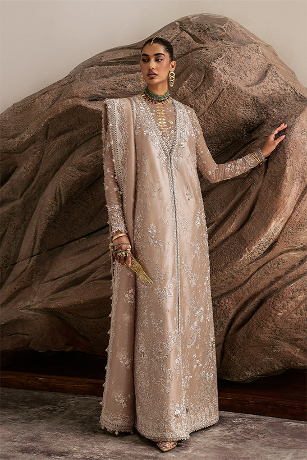Suffuse Ismira nude beige front open shirt and pants
