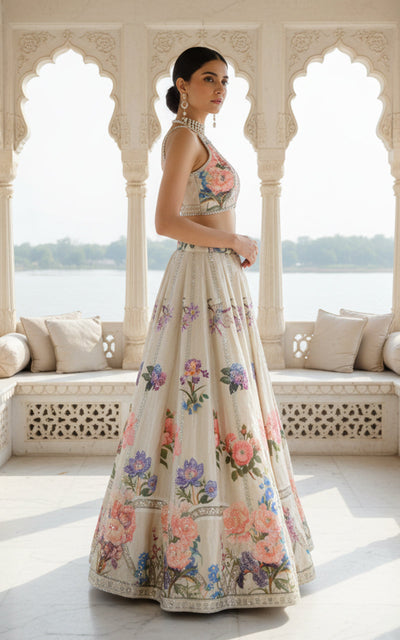 Threads and Motifs | Formal Outfits | Blouse With Printed Lehenga