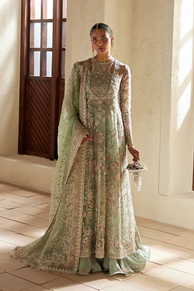 Suffuse Calene pistachio green organza pishwas and pants