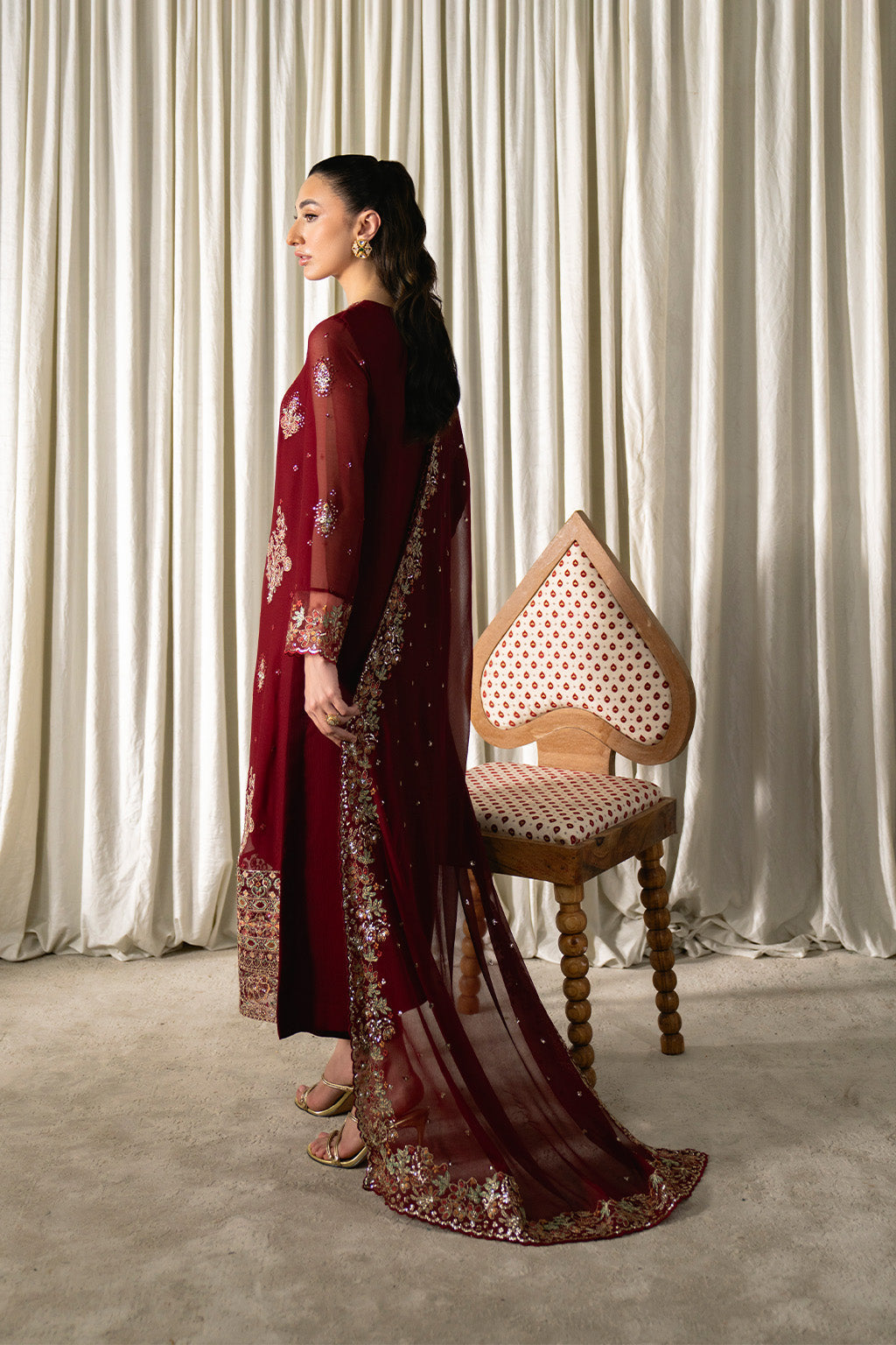 Neeshay | Ready to Wear Chiffon | RTW-CHFN-05 Red, image 2