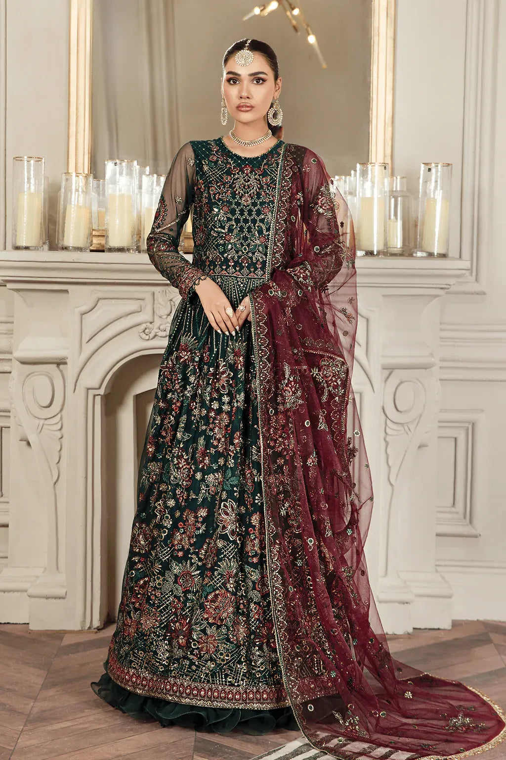 Zarif | Mehroz Formals | PINE GREEN