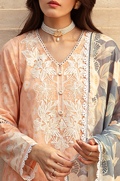 Cross Stitch | Premium Lawn 24 | SUNSET FLORA -  Cross Stitch Formal - Original Designer Dress - House of Maryam