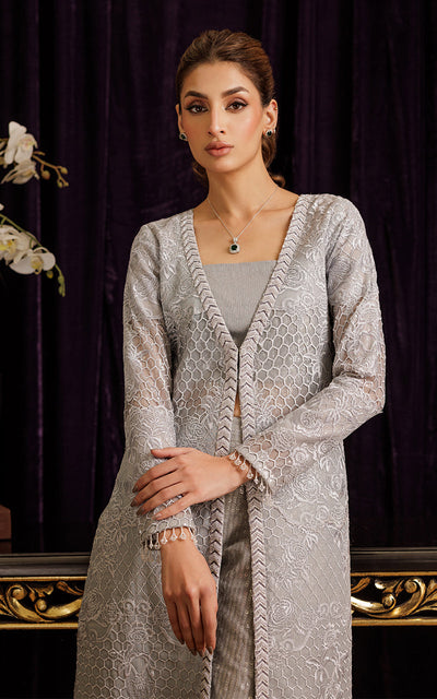 Threads and Motifs | Formal Dresses 25 | Organza Embroidered Jacket -  Threads and Motifs Ladies Clothes - Original Designer Dress - House of Maryam