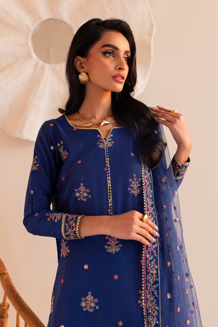 Batik | Zaynur Luxe Pret Edit | Bluish -  Batik Ladies Clothes - Original Designer Dress - House of Maryam