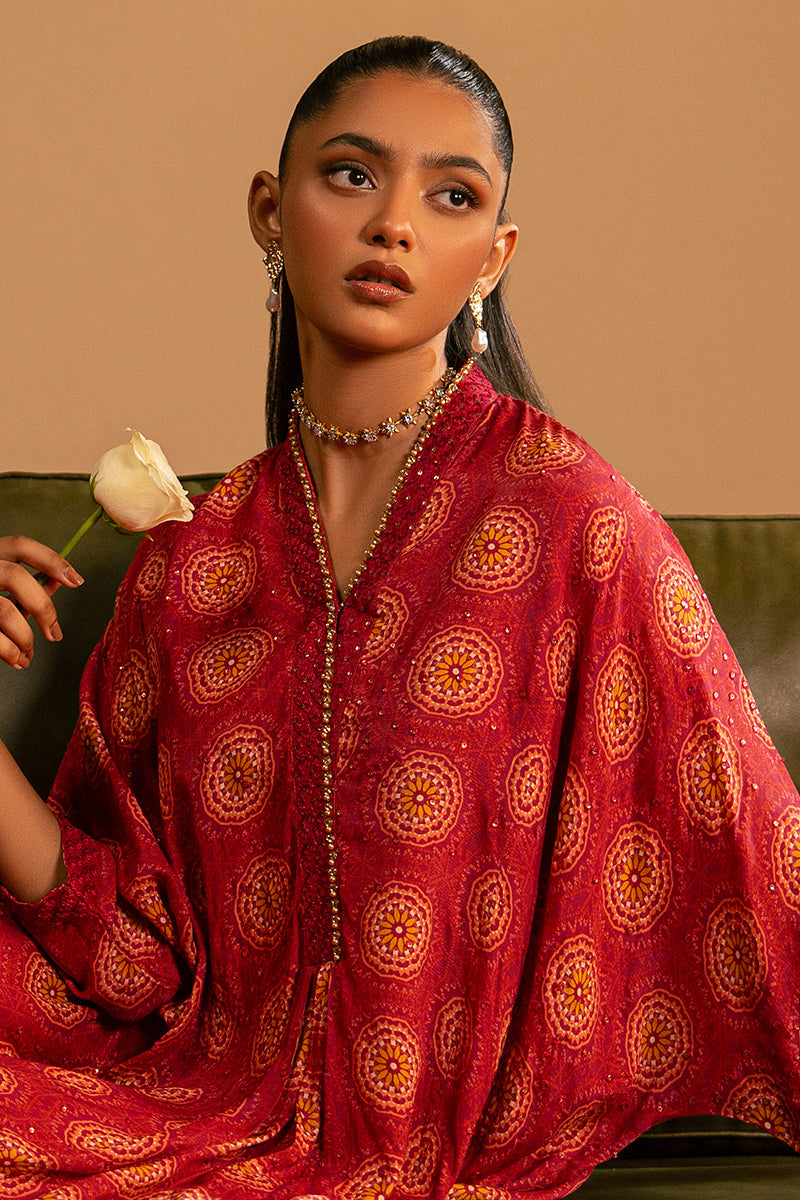 Cross Stitch | Luxury Pret | Pinkspire Glow Embroidered Silk Shirt-3