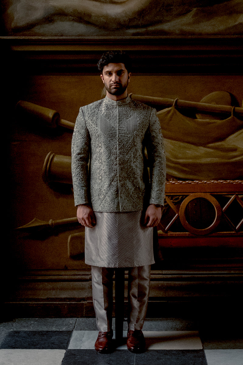 Republic By Omar Farooq | Couture Prince Coat | Hand Embroidered Prince Coat -  Republic by Omar Farooq Couture Prince Coat - Original Designer Dress - House of Maryam