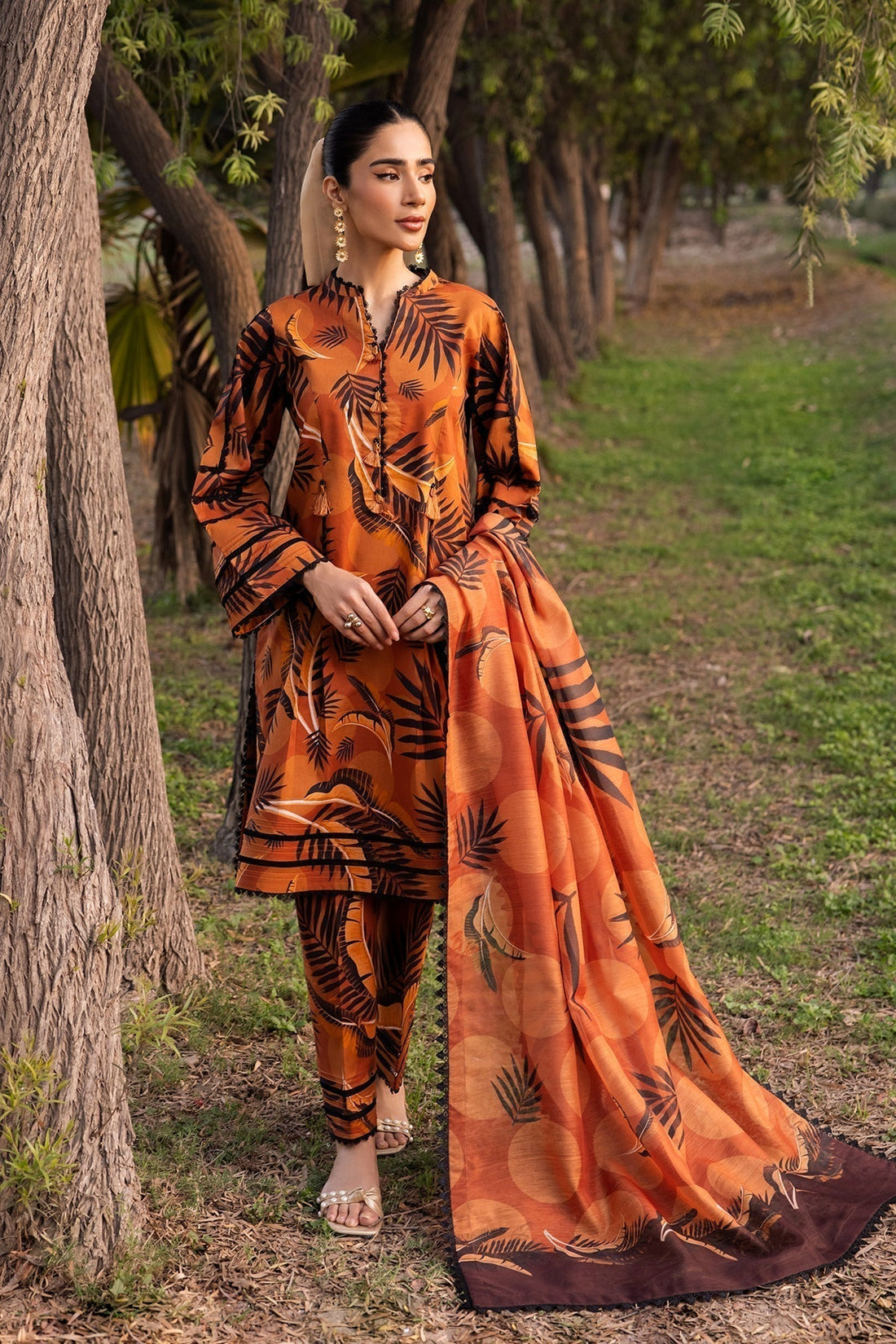 Alizeh | Sheen Lawn Prints 24 | MARIGOLD by Designer Alizeh - House of Maryam - Pakistani Designer Ethnic Wear in {{ shop.shopifyCountryName }}