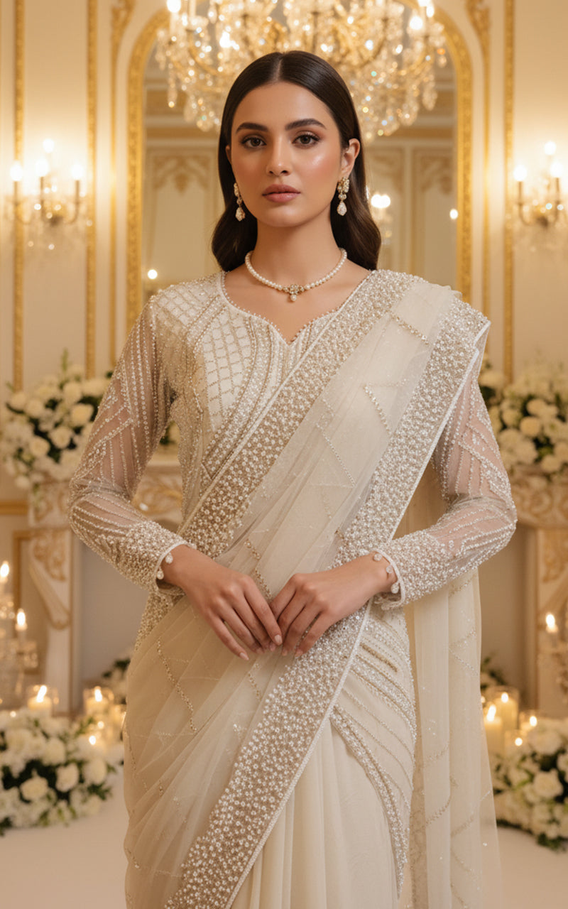 Threads and Motifs | Formal Dresses 25 | Net Embroidered Saree-3