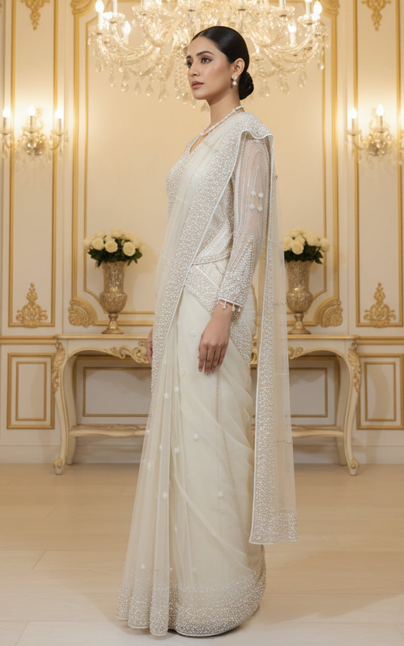 Threads and Motifs | Formal Dresses 25 | Net Embroidered Saree-4