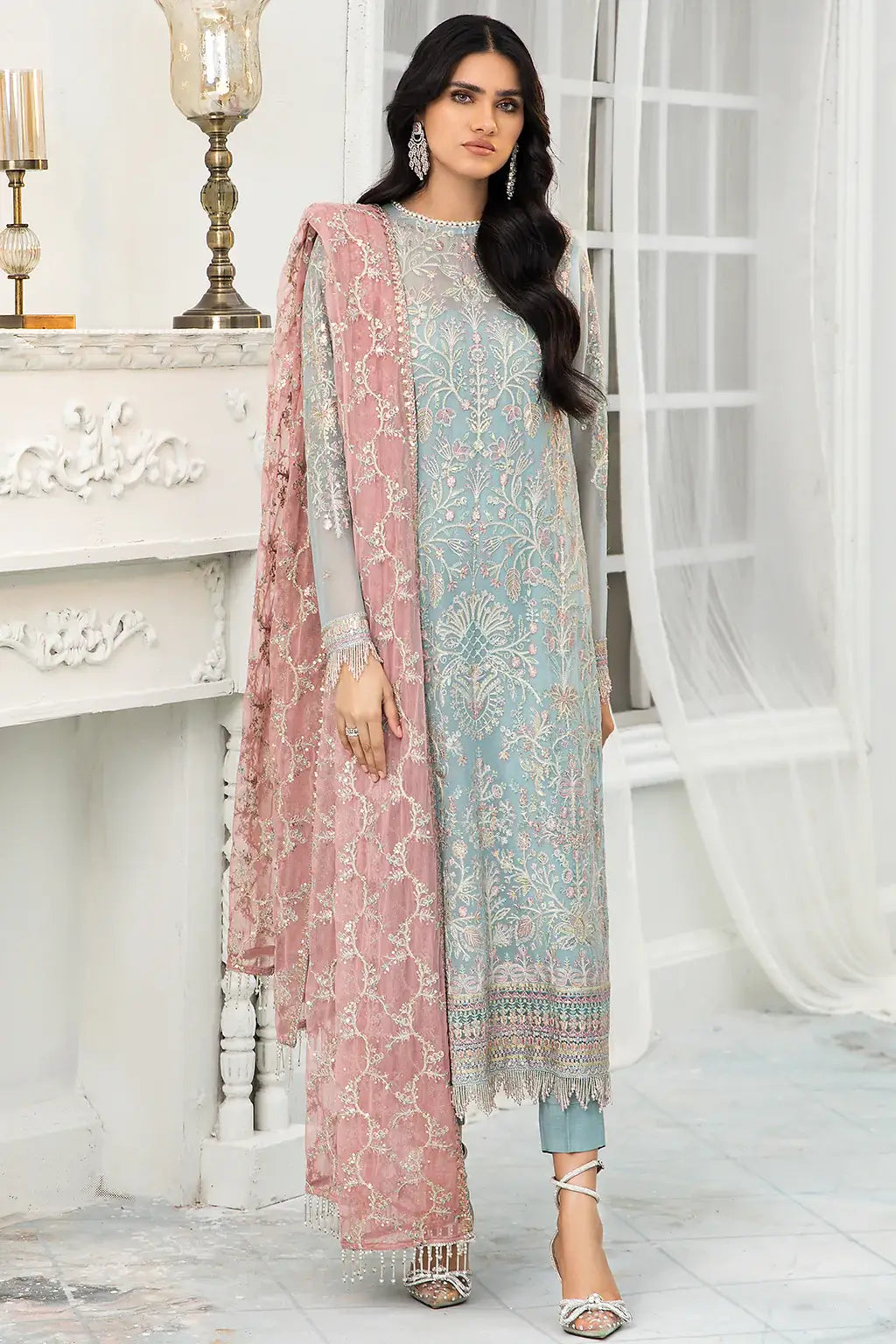 Zarif | DE LUXURY Formals | BLUE MIST by Designer Zarif - House of Maryam - Pakistani Designer Ethnic Wear in {{ shop.shopifyCountryName }}