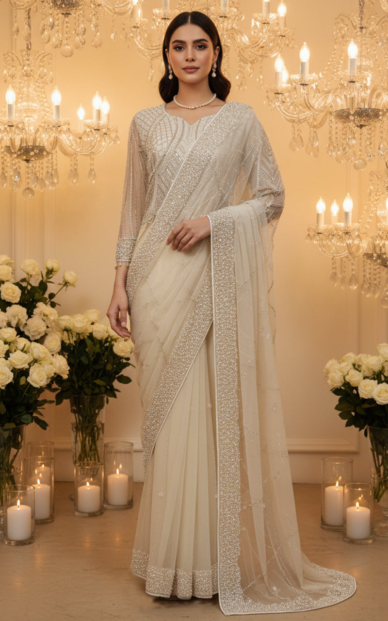 Threads and Motifs | Formal Dresses 25 | Net Embroidered Saree