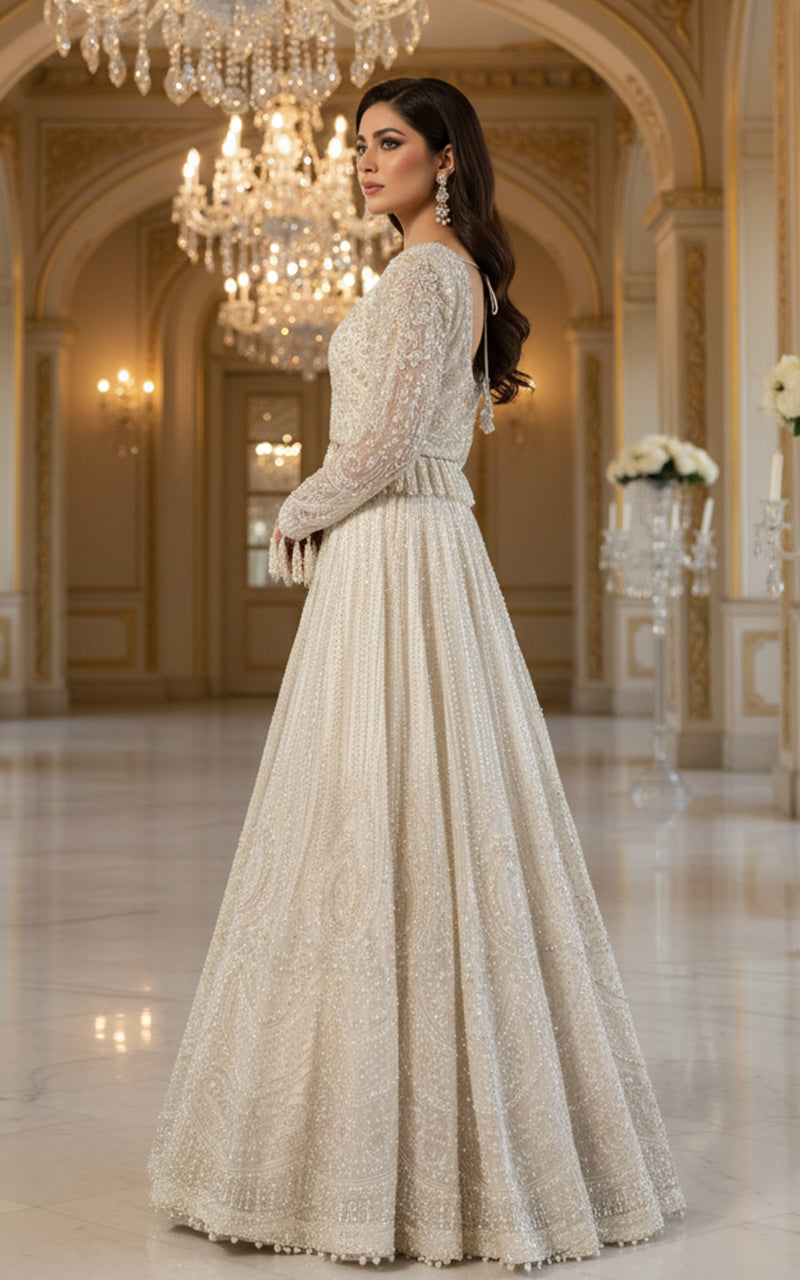 Threads and Motifs | Formal Dresses 25 | Net Embroidered Blouse and Lehenga-4