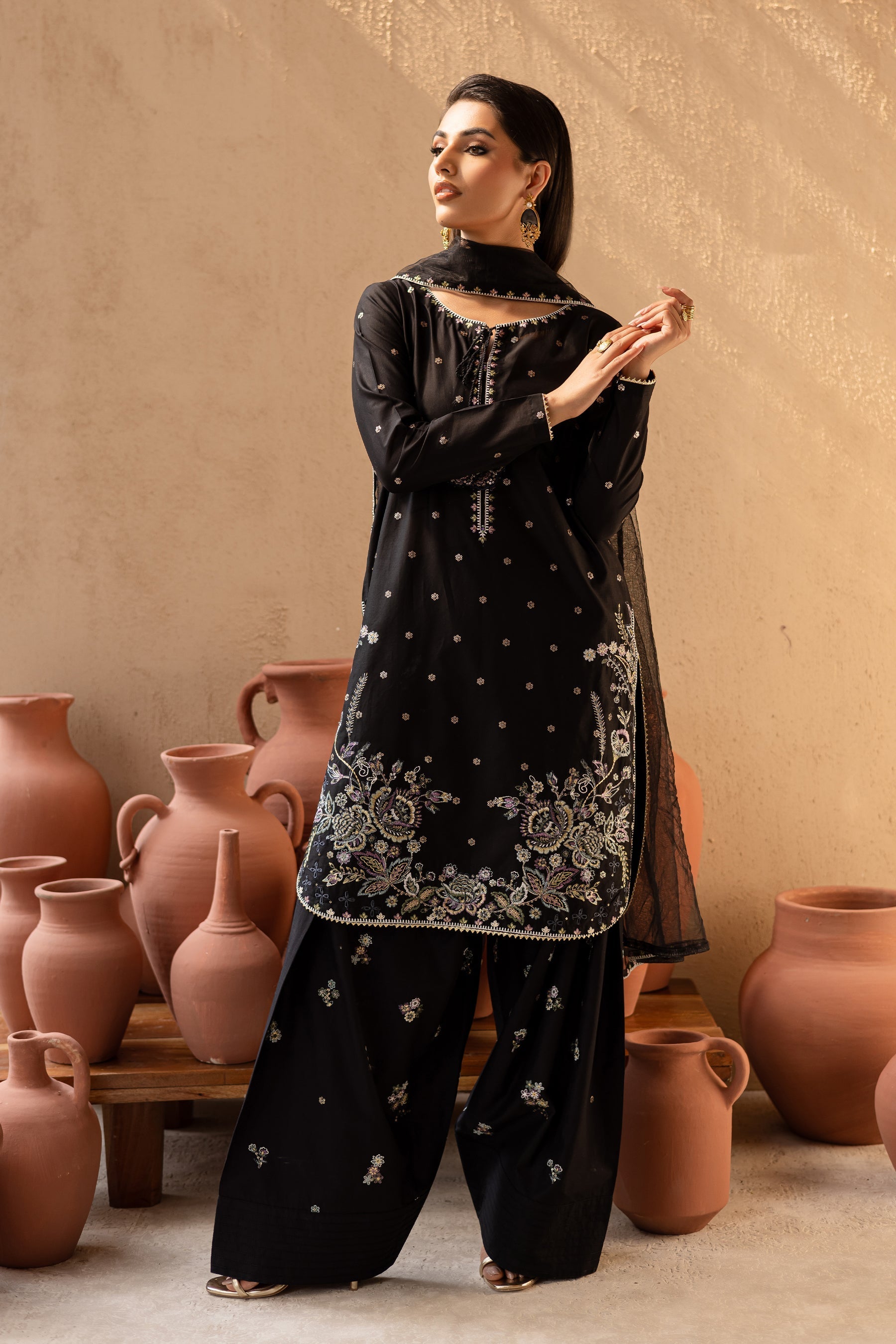 Batik | Nyra Embroidered Summer Solids | Varsha -  Batik Ladies Clothes - Original Designer Dress - House of Maryam