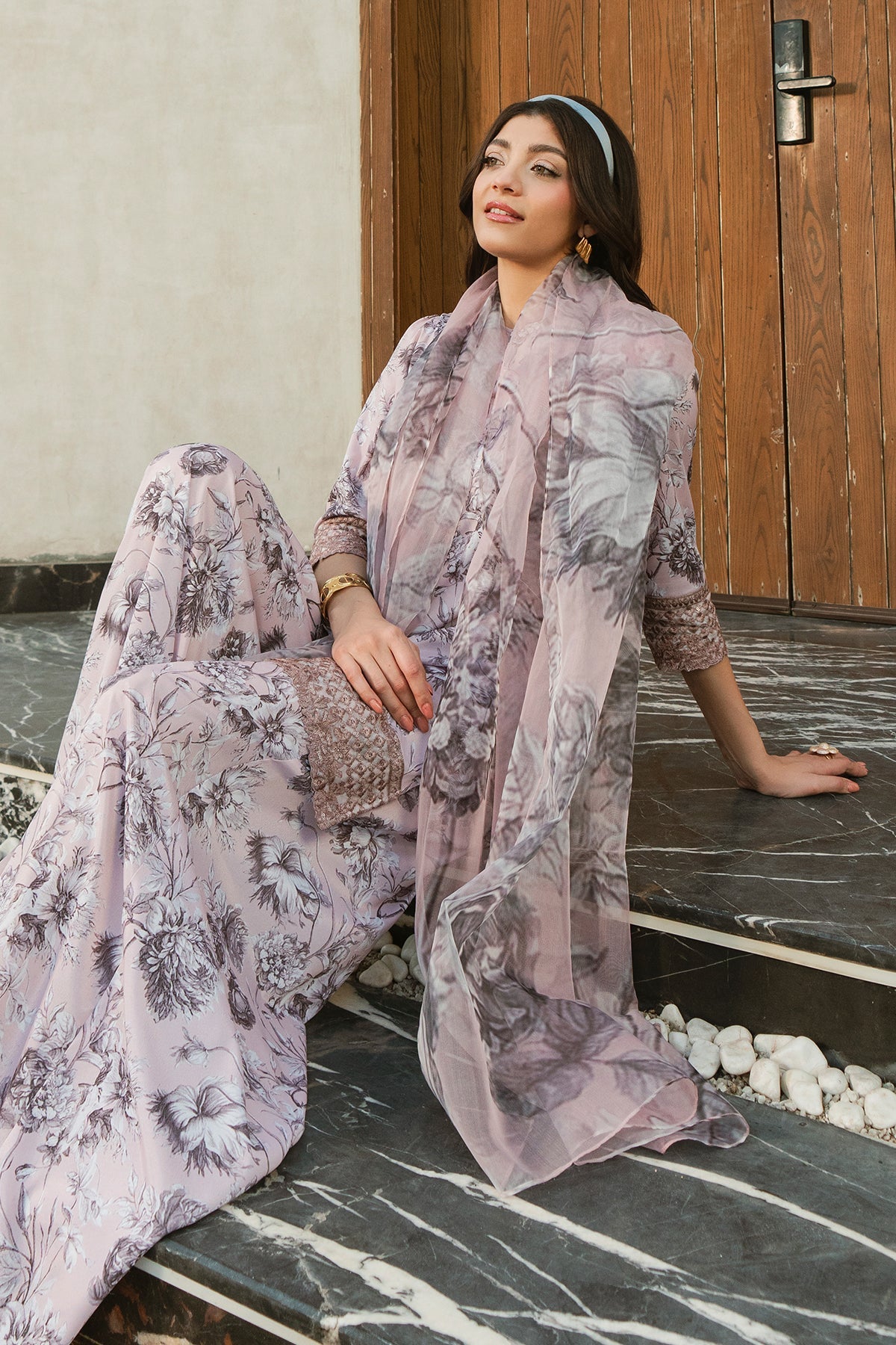 Fahad Hussayn | Lawn Banger | Allium Bloom -  Erum Khan Ladies Clothes - Original Designer Dress - House of Maryam