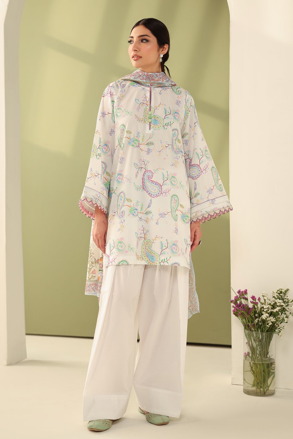 Baroque | Eid Printique | EMBROIDERED PRINTED LAWN UF-4179 -  Baroque Ladies Clothes - Original Designer Dress - House of Maryam