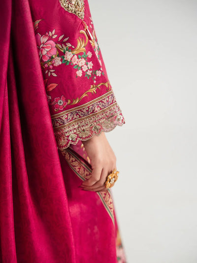 Gulaal | Aira Printed Silk | Garnet Garden