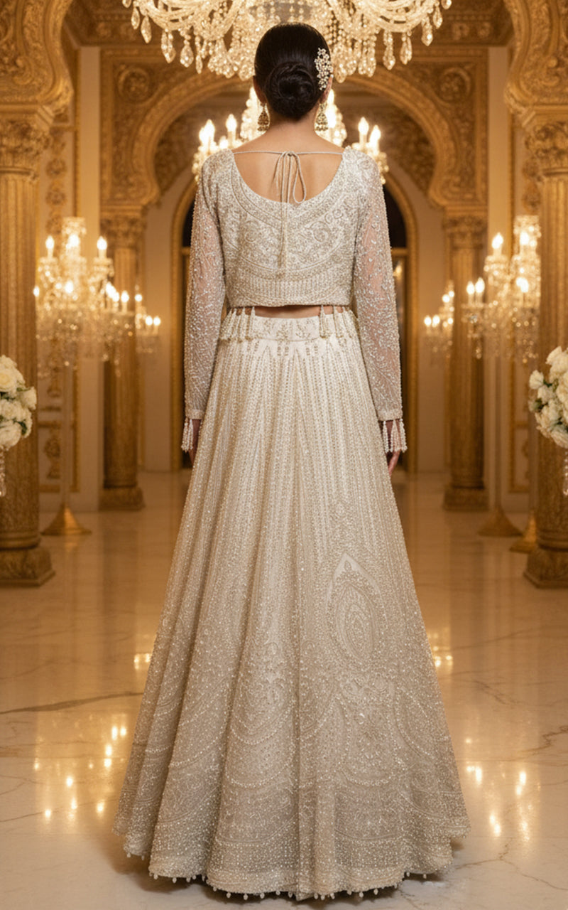 Threads and Motifs | Formal Dresses 25 | Net Embroidered Blouse and Lehenga-2