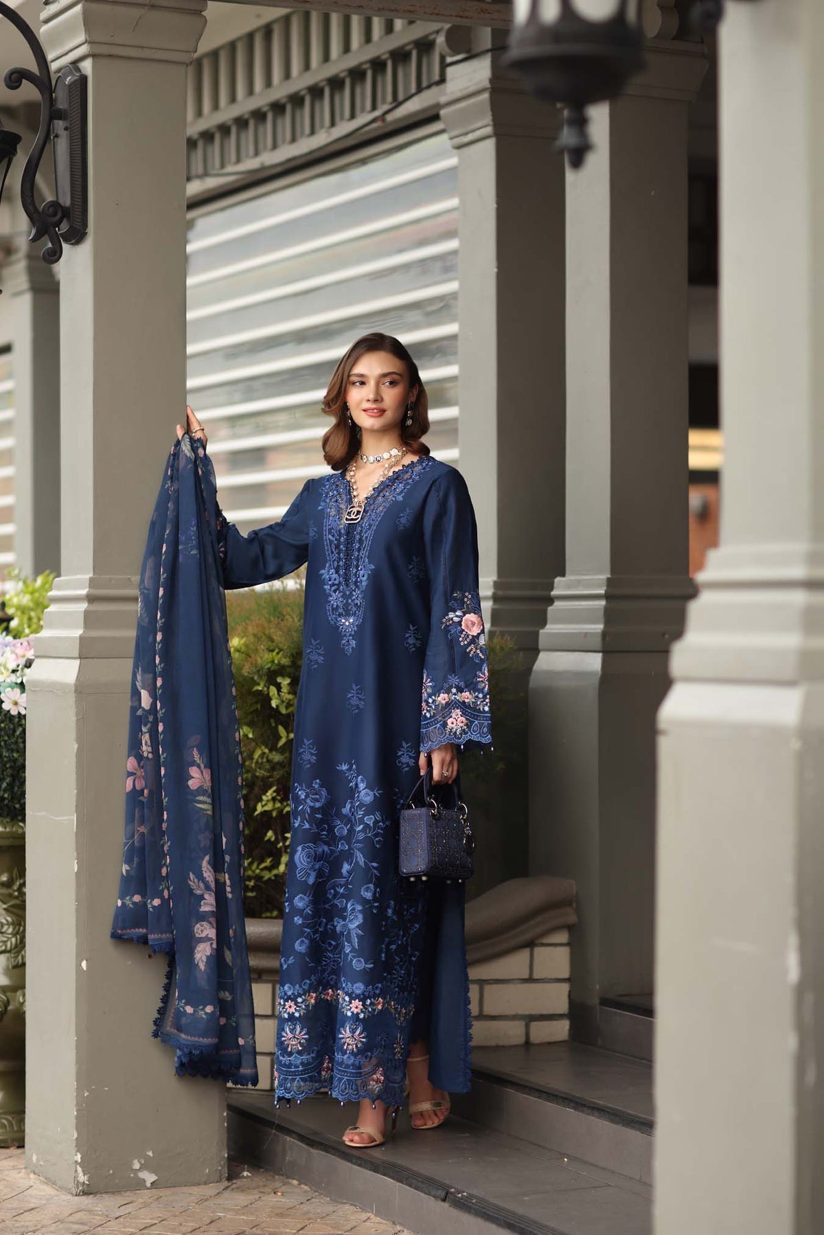 Noor by Saadia Asad | Eid Luxe Chikankari 26 | D11 - Sapphire Blue, image 8