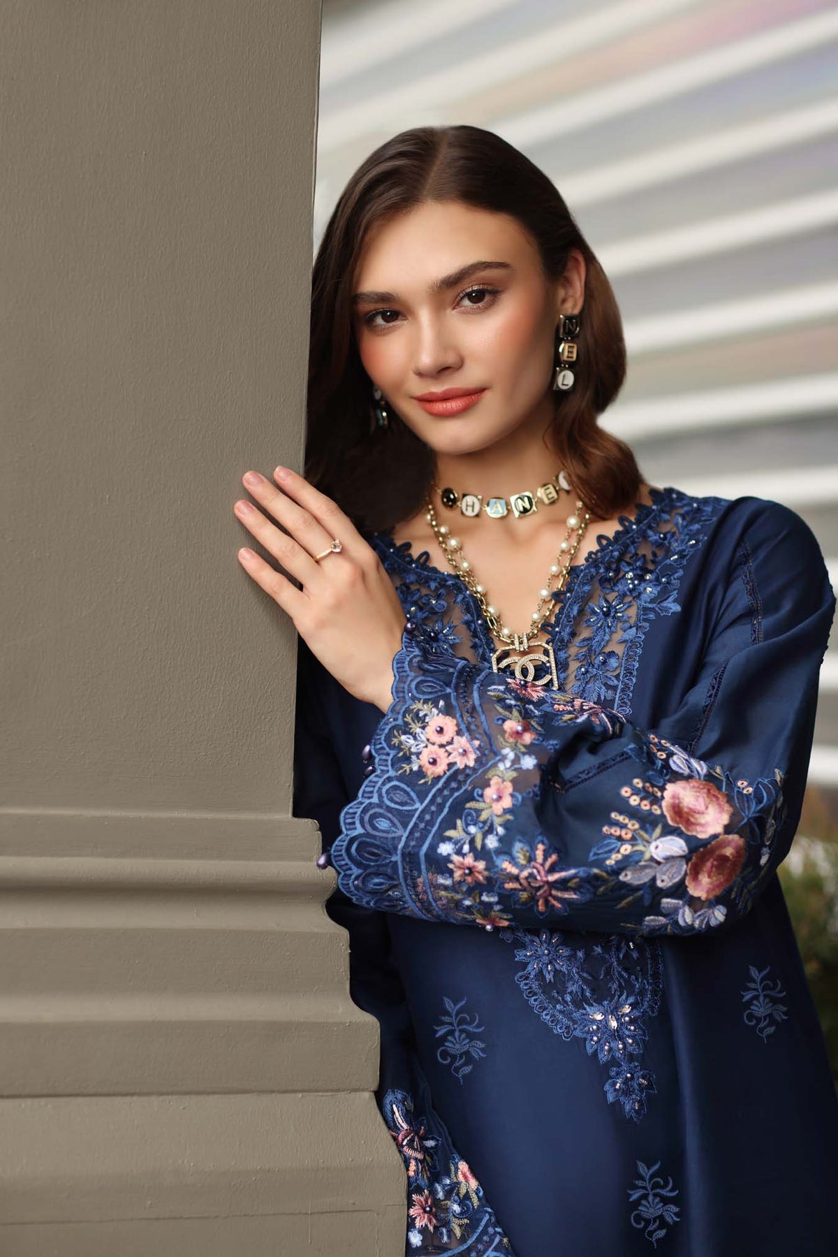 Noor by Saadia Asad | Eid Luxe Chikankari 26 | D11 - Sapphire Blue, image 4