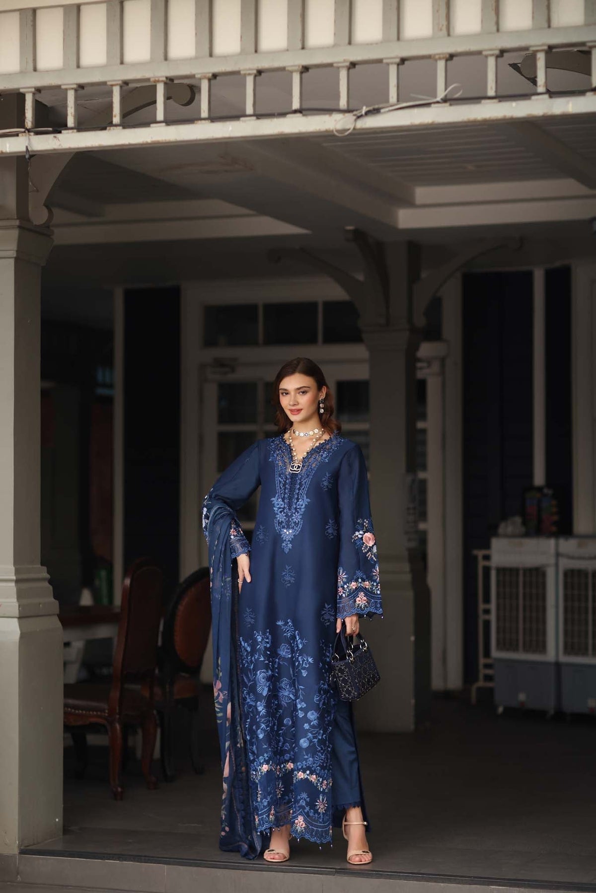Noor by Saadia Asad | Eid Luxe Chikankari 26 | D11 - Sapphire Blue, image 5