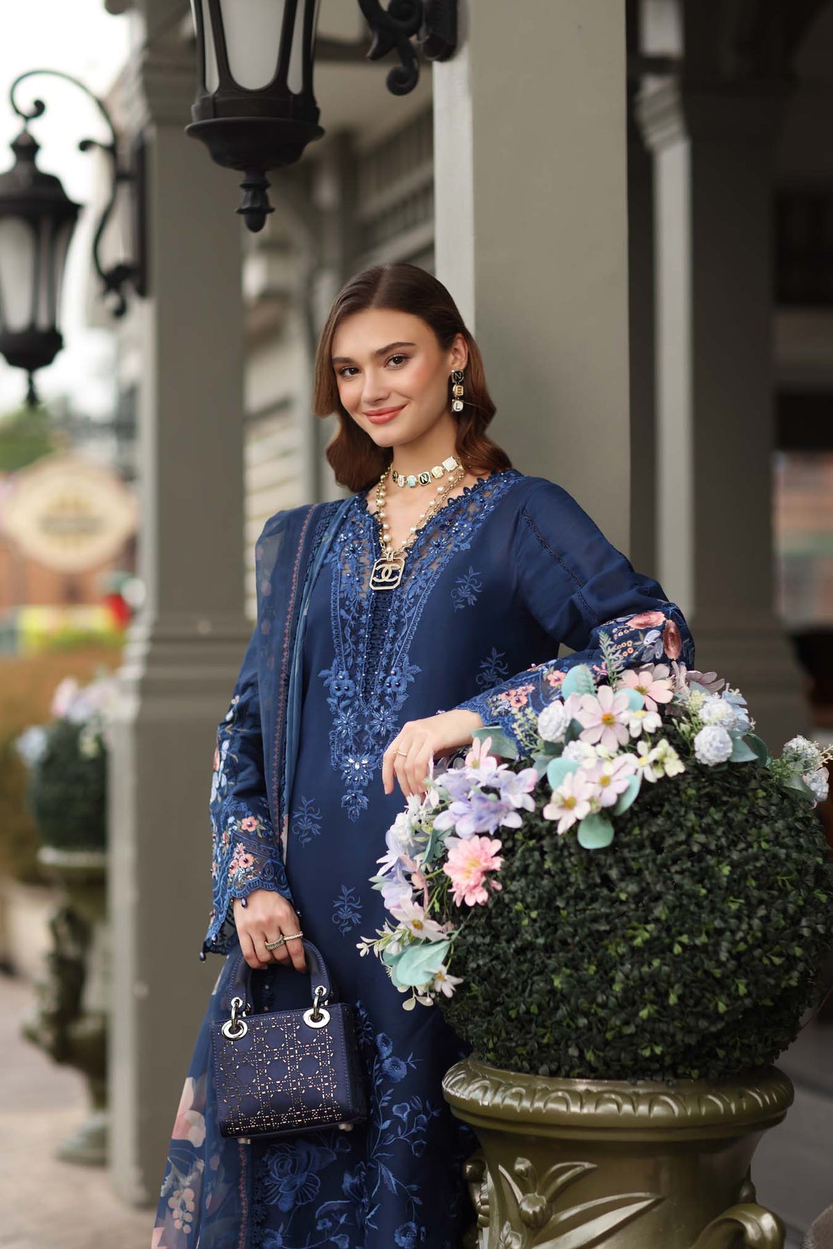 Noor by Saadia Asad | Eid Luxe Chikankari 26 | D11 - Sapphire Blue, image 3