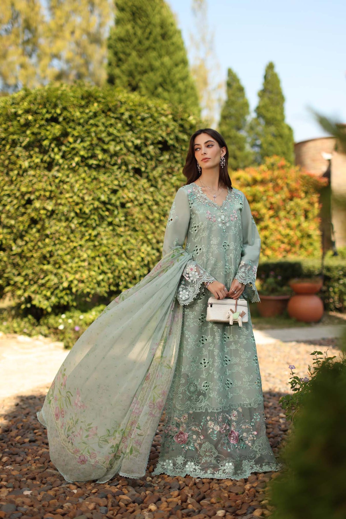Saadia Asad | Luxury Eid Schiffli Laserkari 26 | D7 - B - Florine, image 4