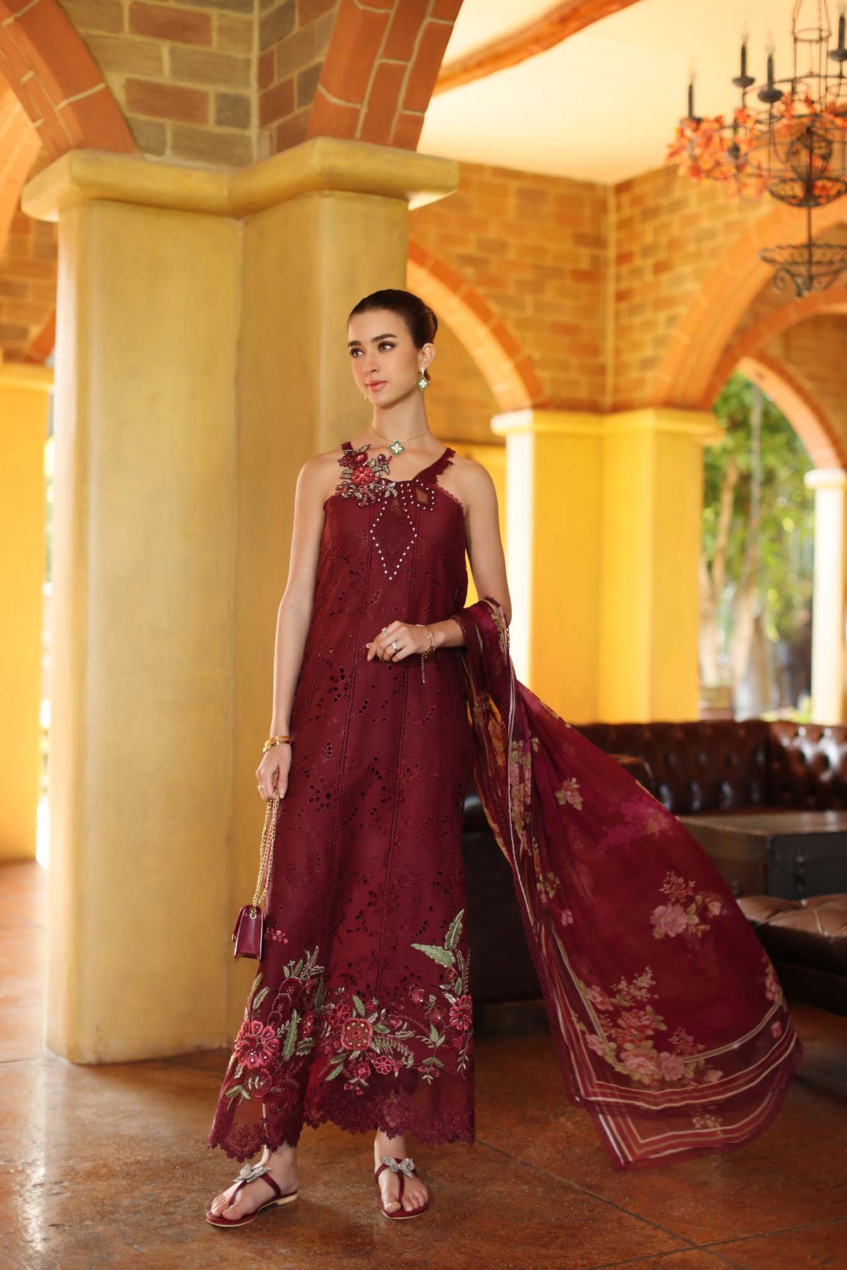 Saadia Asad | Luxury Eid Schiffli Laserkari 26 | D10 - A - Roselle, image 2
