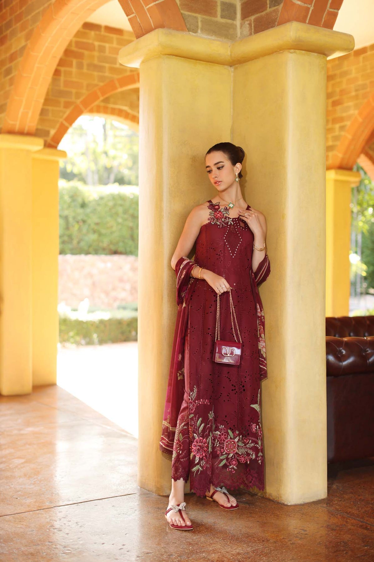 Saadia Asad | Luxury Eid Schiffli Laserkari 26 | D10 - A - Roselle, image 4
