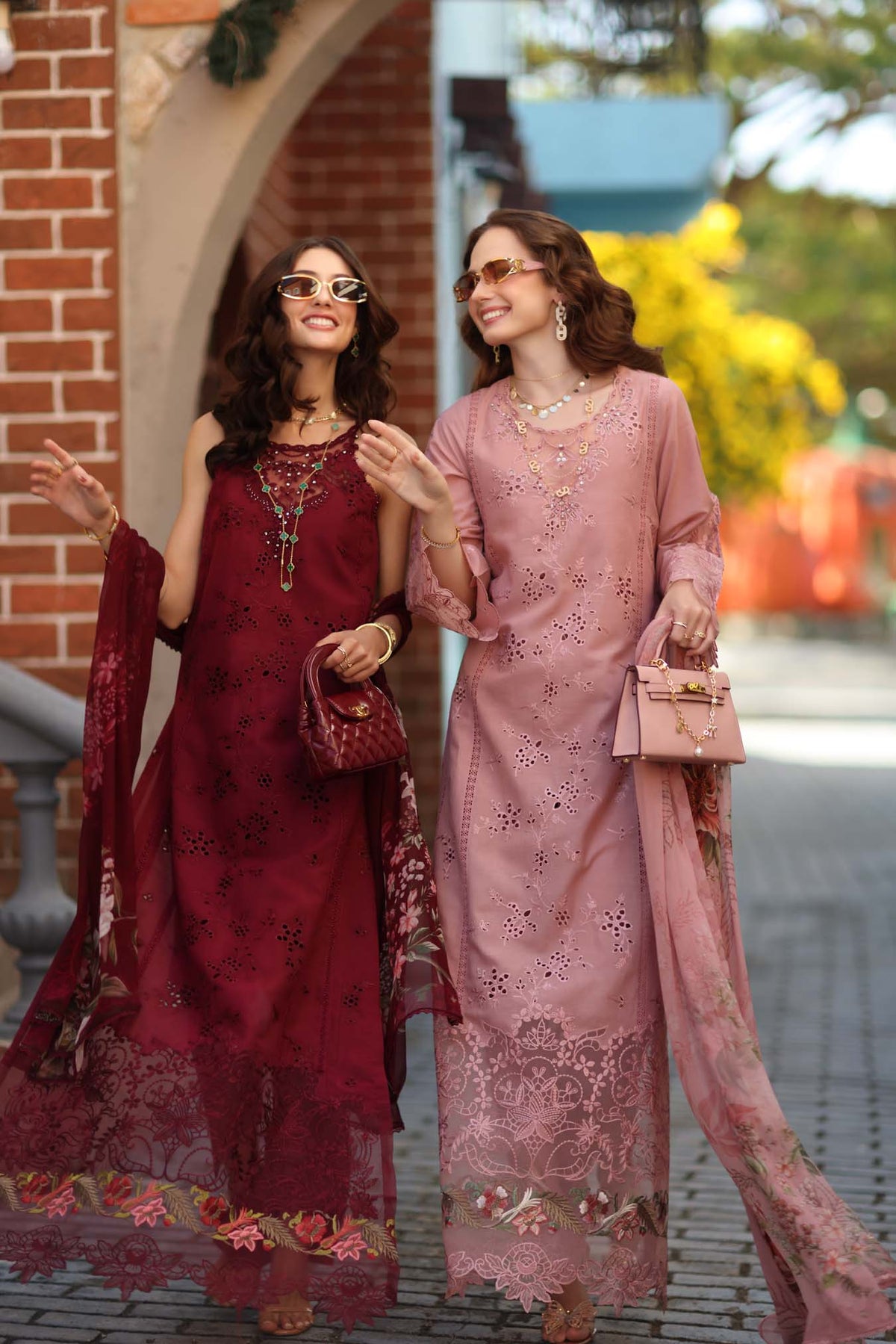 Noor by Saadia Asad | Luxe Chikankari 26 | D8 - A - Deep Garnet-5