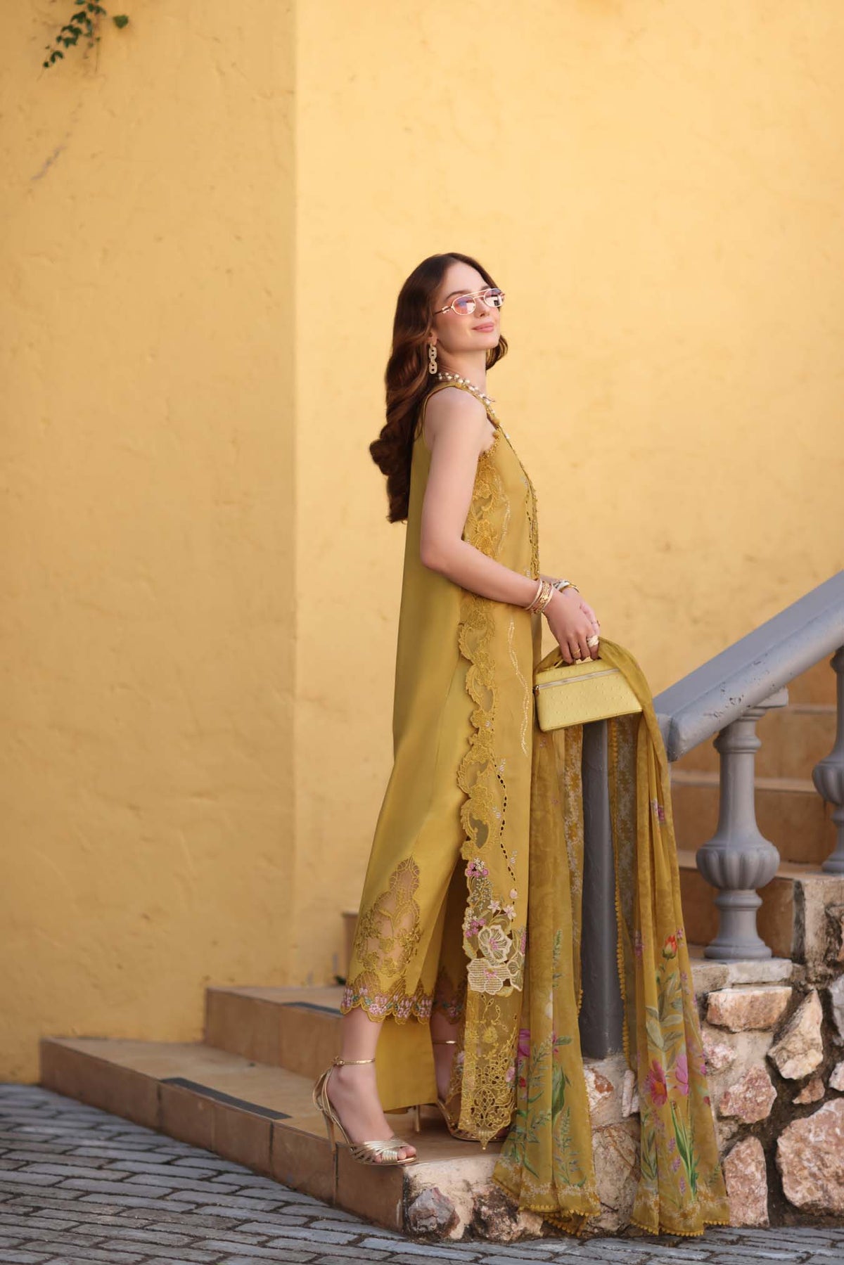 Noor by Saadia Asad | Luxe Chikankari 26 | D2 - B - Mustard Yellow-2
