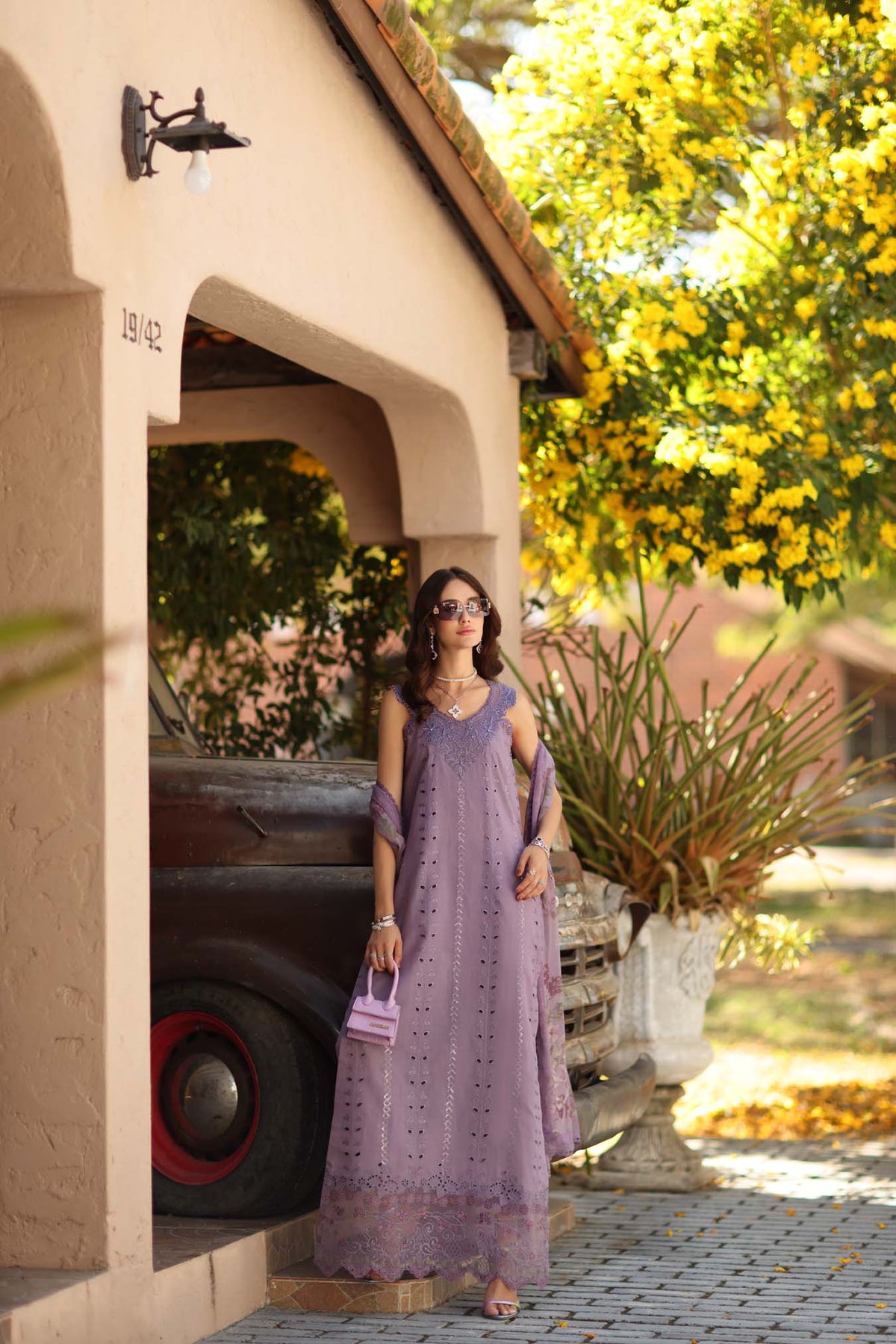 Noor by Saadia Asad | Luxe Chikankari 26 | D4 - A - French Violet-2