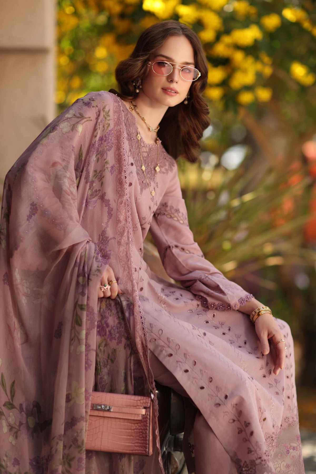 Noor by Saadia Asad | Luxe Chikankari 26 | D4 - B - Dusky Rose-5