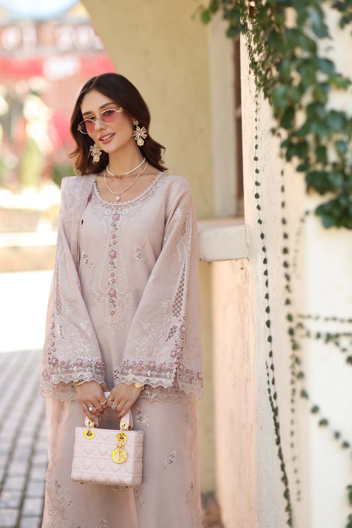 Noor by Saadia Asad | Luxe Chikankari 26 | D7 - A - Soft Rose Mink-3