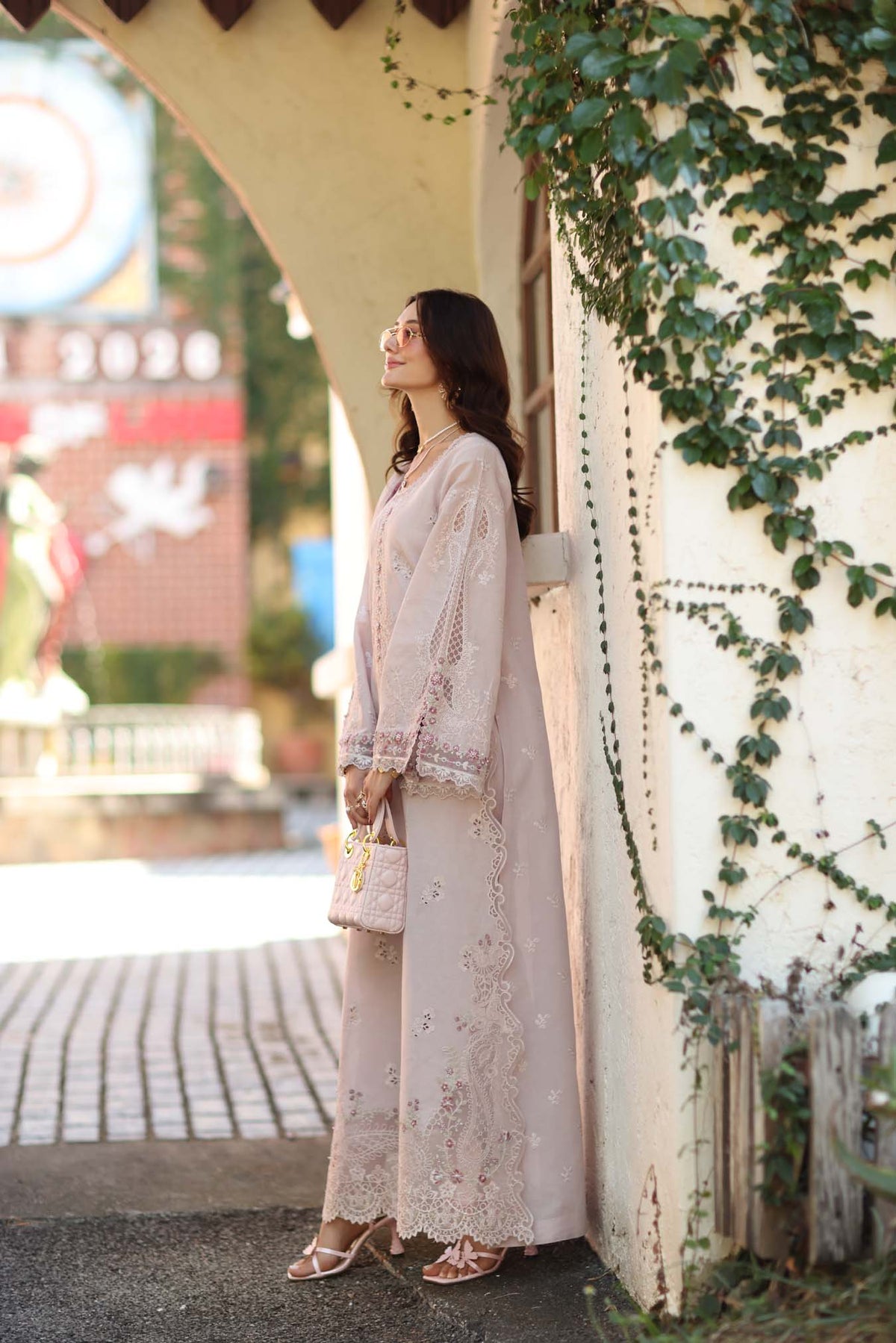 Noor by Saadia Asad | Luxe Chikankari 26 | D7 - A - Soft Rose Mink-2