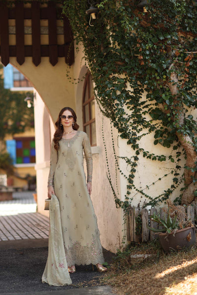 Noor by Saadia Asad | Luxe Chikankari 26 |D7 - B - Warm Gold Sage